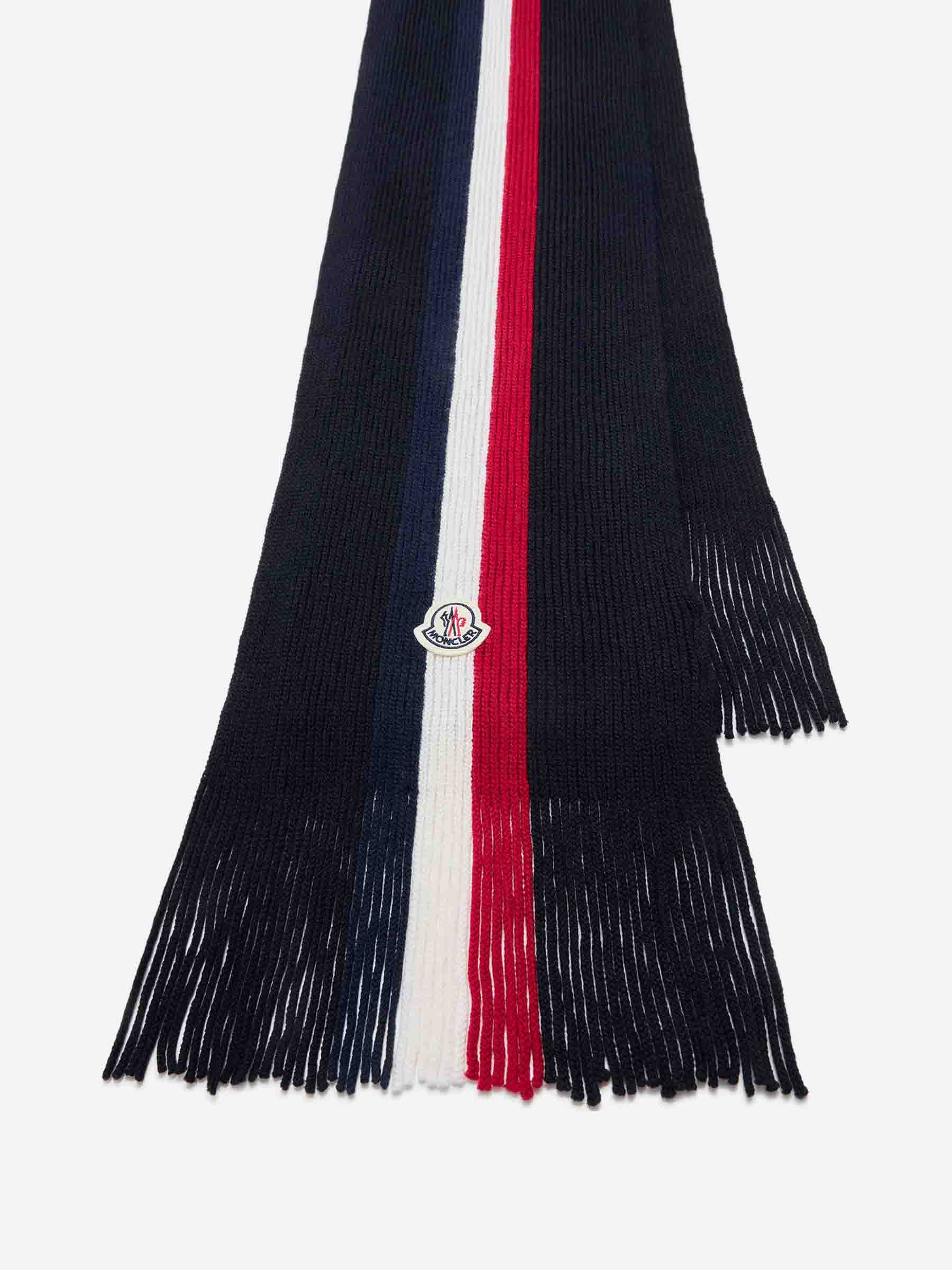 Moncler Hombre Barcelona Bufanda Lana Tricolor color Azul Marino sku 630-001480 01 - Foto 2