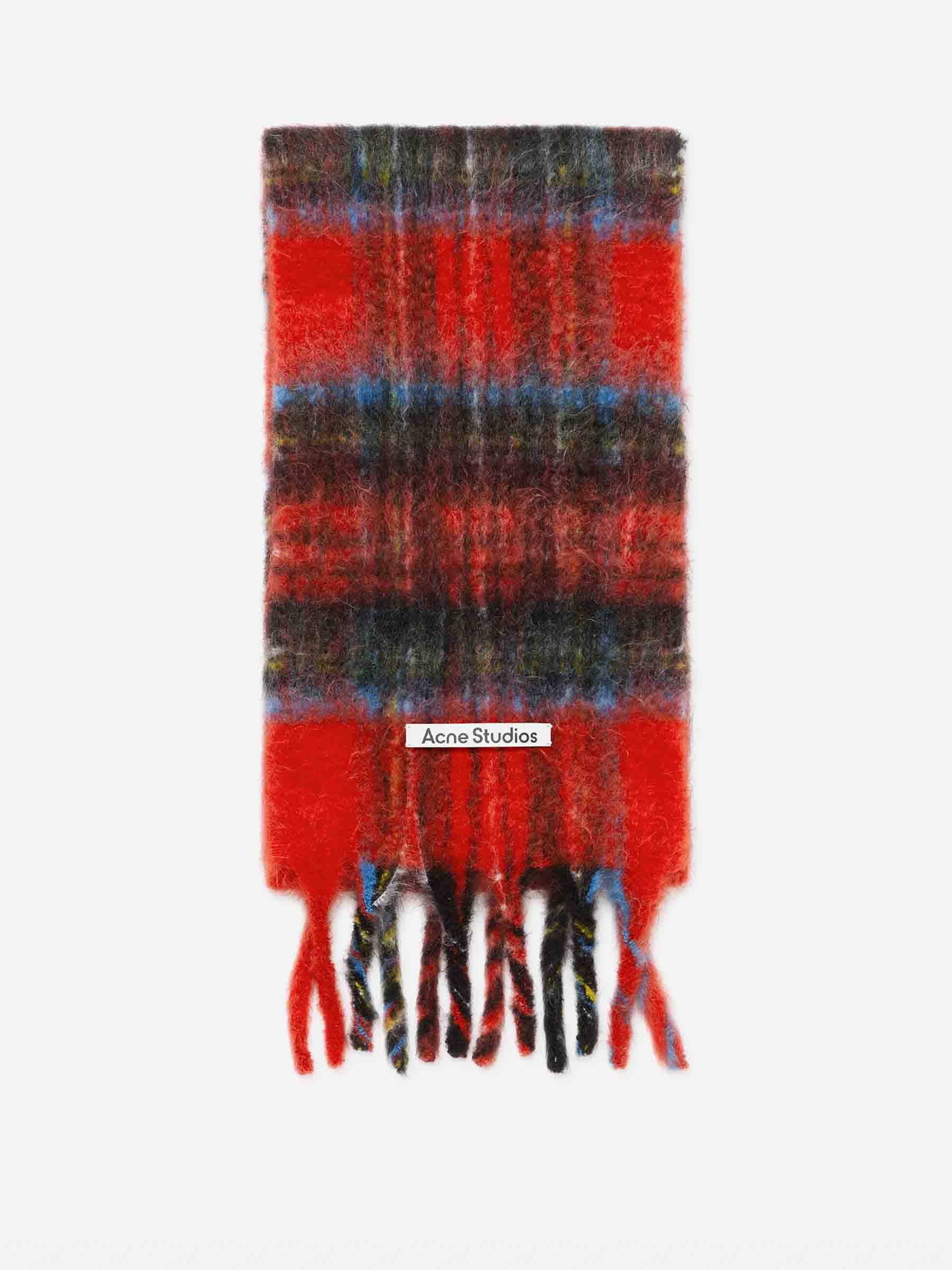 Acne Studios Hombre Barcelona Bufanda Cuadros Mohair color Rojo sku 630-001483 01 - Foto 1