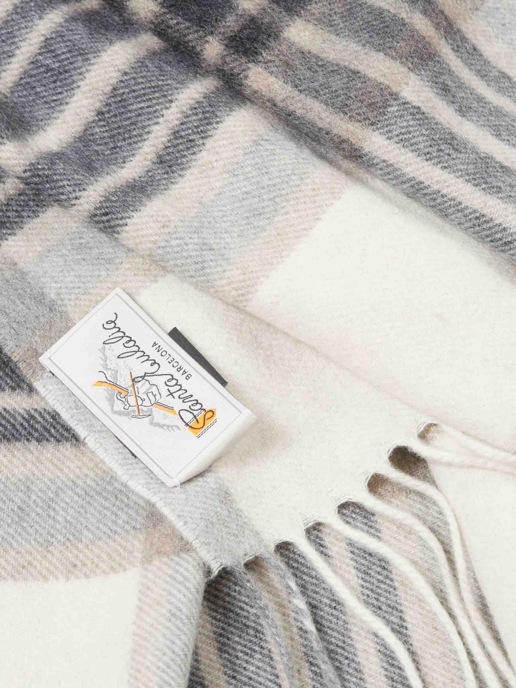 Santa Eulalia Hombre Barcelona Bufanda Cashmere Cuadros color Beige sku 630-001492 01 - Foto 2