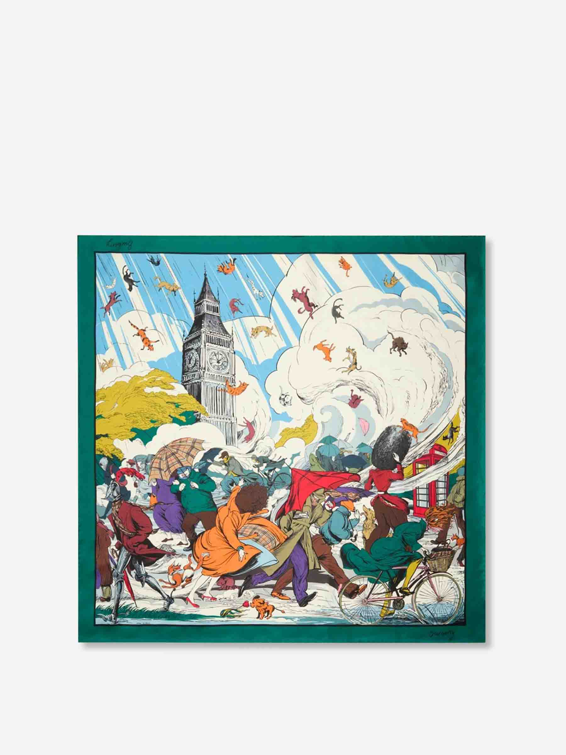 Burberry Hombre Barcelona Pañuelo Raining Cats And Dogs color Multicolor sku 630-001523 01 - Foto 2