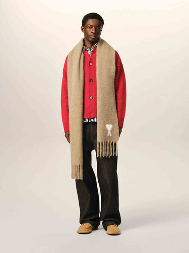 Ami Paris Hombre Barcelona Bufanda Logo color Beige sku 630-001538 01 - Foto 3