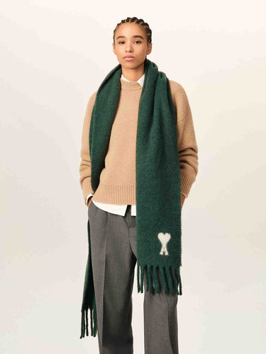 Ami Paris Hombre Barcelona Bufanda Logo color Verde Oscuro sku 630-001538 03 - Foto 4