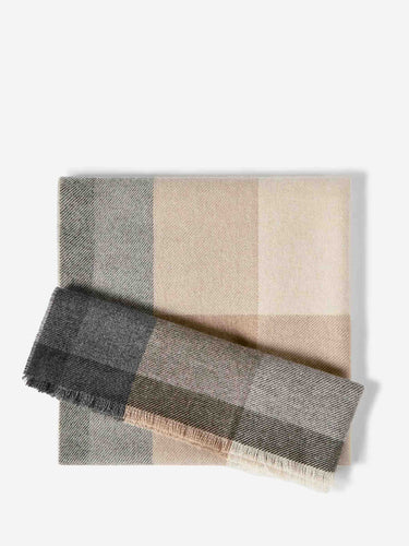 Brunello Cucinelli Hombre Barcelona Bufanda Cuados Lana Cashmere color Beige sku 630-001564 02 - Foto 1