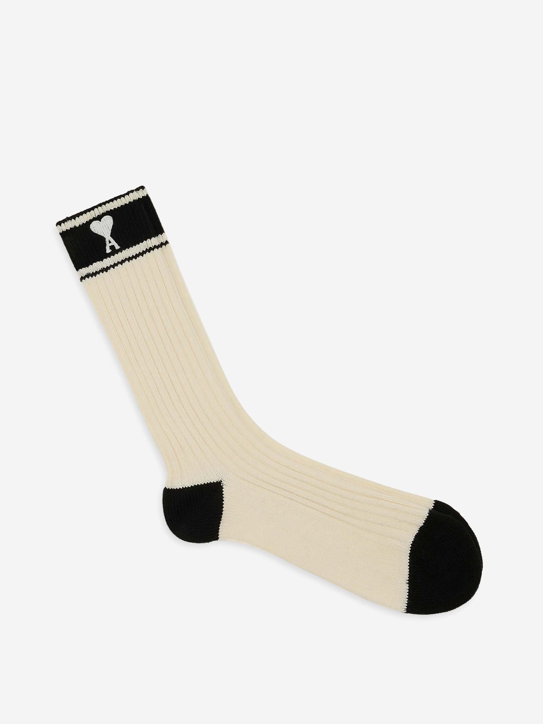 Ami Paris Hombre Barcelona Calcetines Contraste Algodón color Blanco Y Negro sku 642-000527 01 - Foto 2