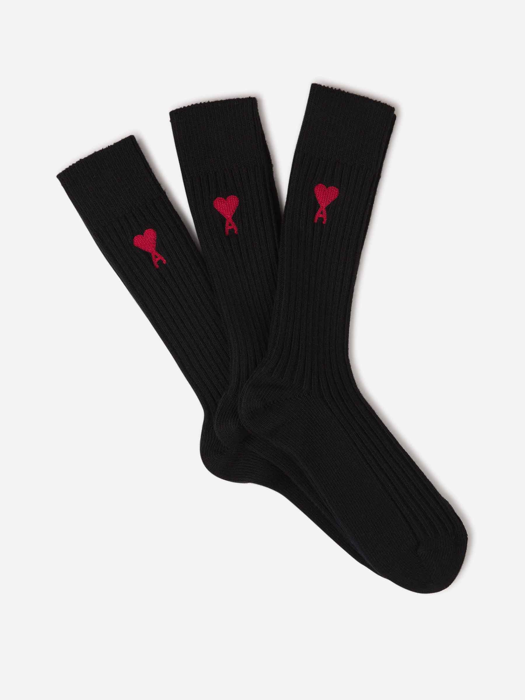 Ami Paris Hombre Barcelona Calcetines Lisos Algodón color Negro sku 642-000529 01 - Foto 1