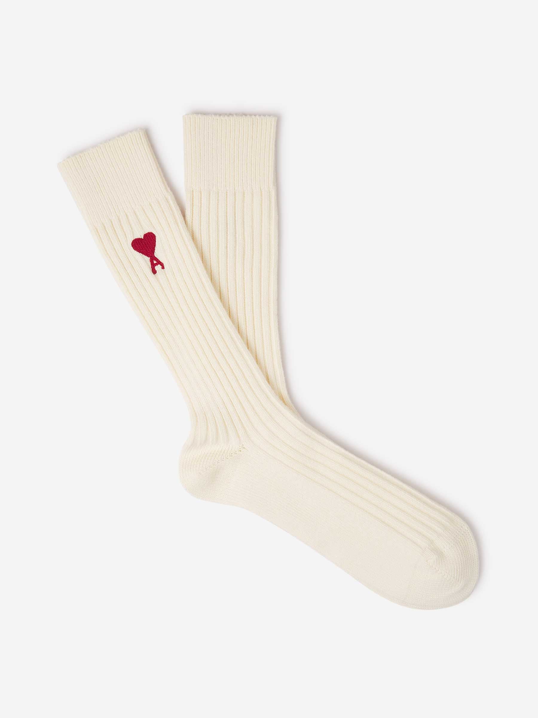 Ami Paris Hombre Barcelona Calcetines Lisos Algodón color Crema sku 642-000529 02 - Foto 2