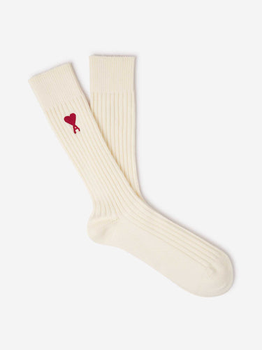 Ami Paris Hombre Barcelona Calcetines Lisos Algodón color Crema sku 642-000529 02 - Foto 2