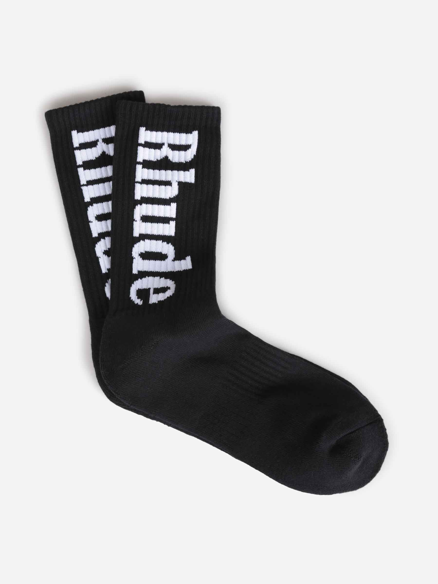 Rhude Hombre Barcelona Calcetines Logo Classic color Negro sku 642-000543 01 - Foto 1