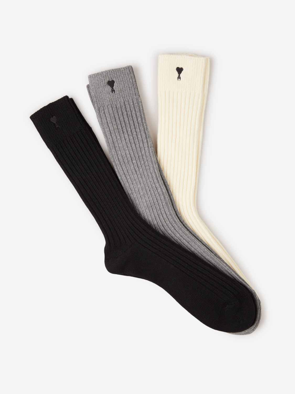 Ami Paris Hombre Barcelona Pack tres Calcetines color Blanco sku 642-000553 01 - Foto 1