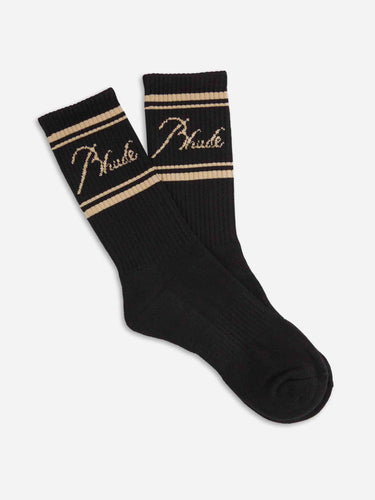 Rhude Hombre Barcelona Calcetines Script Logo color Negro sku 642-000561 01 - Foto 1