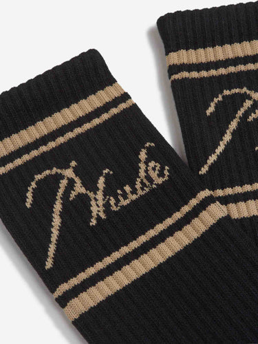 Rhude Hombre Barcelona Calcetines Script Logo color Negro sku 642-000561 01 - Foto 2