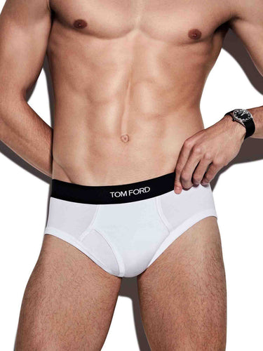 Tom Ford Hombre Barcelona Slip Logo Algodón color Blanco sku 651-000042 01 - Foto 2