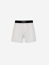 Tom Ford Hombre Barcelona Boxer Seda Logo color Marfil sku 652-000105 01 - Foto 1