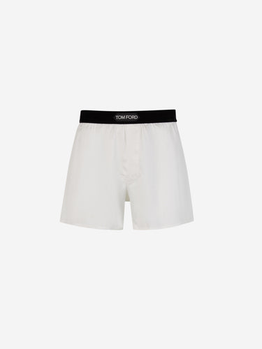 Tom Ford Hombre Barcelona Boxer Seda Logo color Marfil sku 652-000105 01 - Foto 1