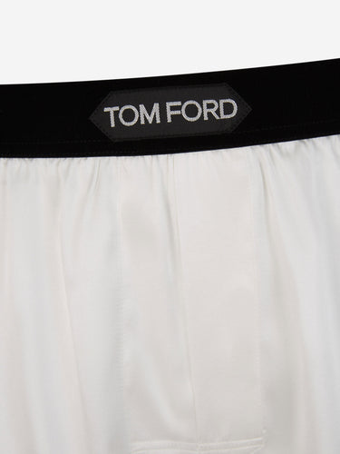 Tom Ford Hombre Barcelona Boxer Seda Logo color Marfil sku 652-000105 01 - Foto 3