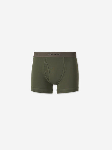 Tom Ford Hombre Barcelona Boxer Algodón Logo color Verde Militar sku 652-000110 01 - Foto 1