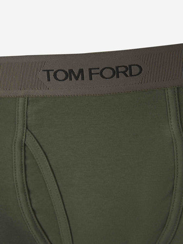 Tom Ford Hombre Barcelona Boxer Algodón Logo color Verde Militar sku 652-000110 01 - Foto 3
