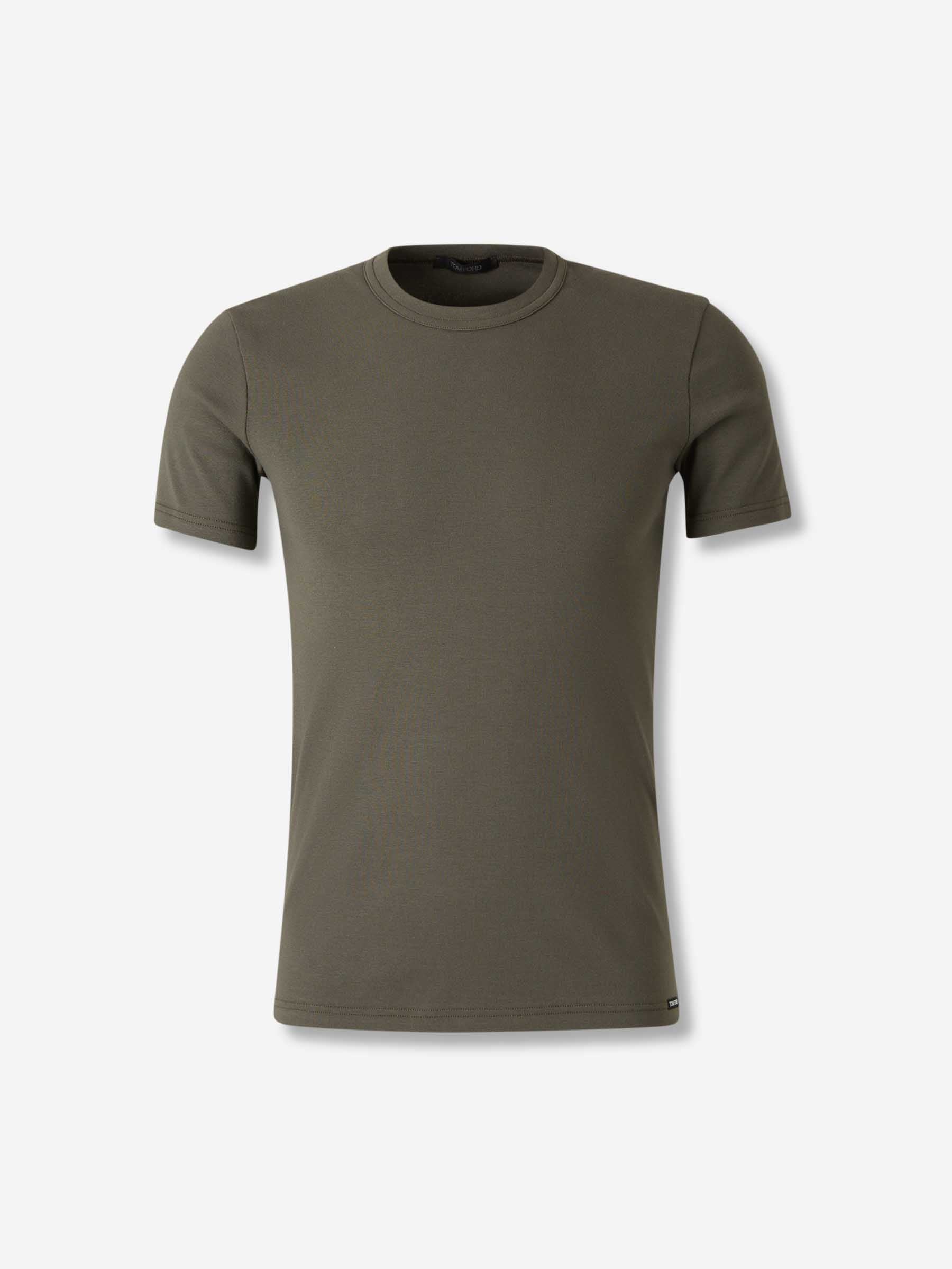 Tom Ford Hombre Barcelona Camiseta Interior Algodón color Verde Militar sku 653-000089 03 - Foto 1