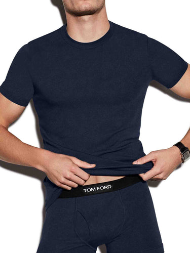 Tom Ford Hombre Barcelona Camiseta Interior Algodón color Azul Marino sku 653-000089 04 - Foto 2