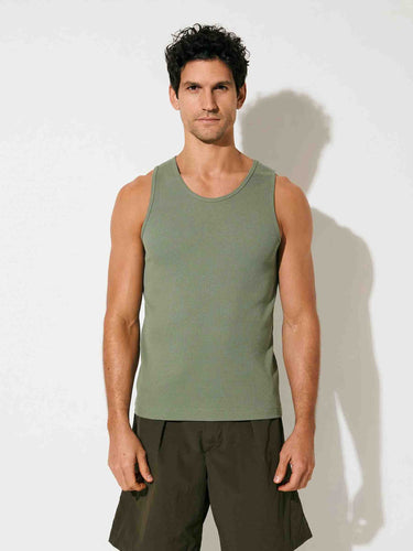 CDLP Hombre Barcelona Camiseta Canalé Tirantes color Verde Militar sku 653-000093 08 - Foto 2