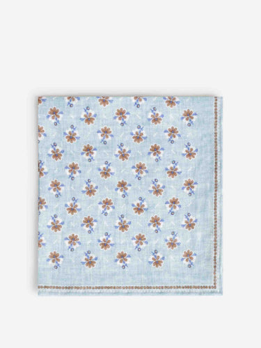 Santa Eulalia Hombre Barcelona Pañuelo Floral Lino color Azul Celeste sku 654-000327 02 - Foto 1