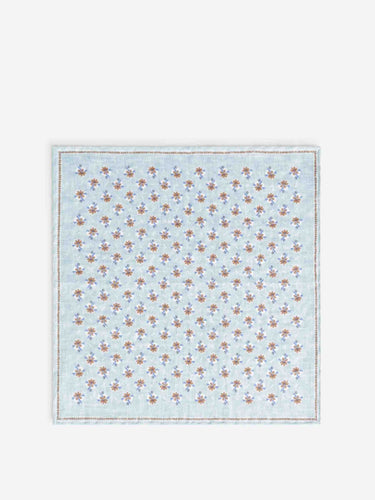 Santa Eulalia Hombre Barcelona Pañuelo Floral Lino color Azul Celeste sku 654-000327 02 - Foto 2