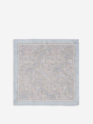 Santa Eulalia Hombre Barcelona Pañuelo Seda Estampado color Azul Celeste sku 654-000353 01 - Foto 2