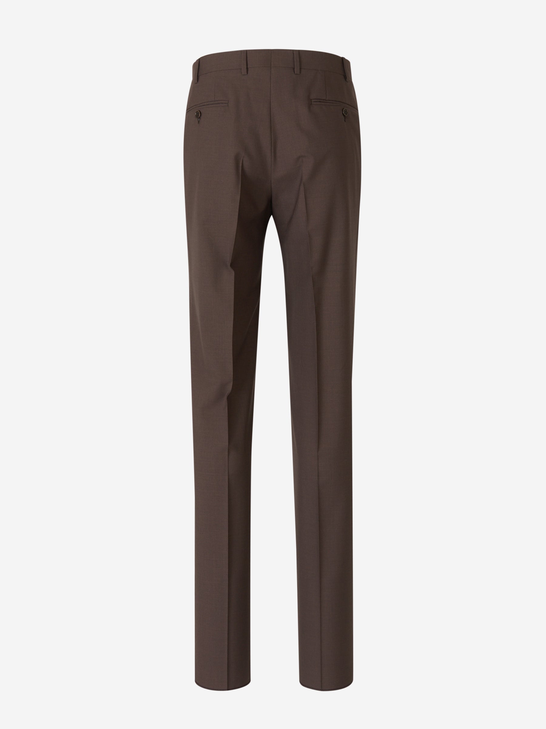Canali Pantalones Formales Lana color Marrón Oscuro sku 321-000323 04 - Foto 2