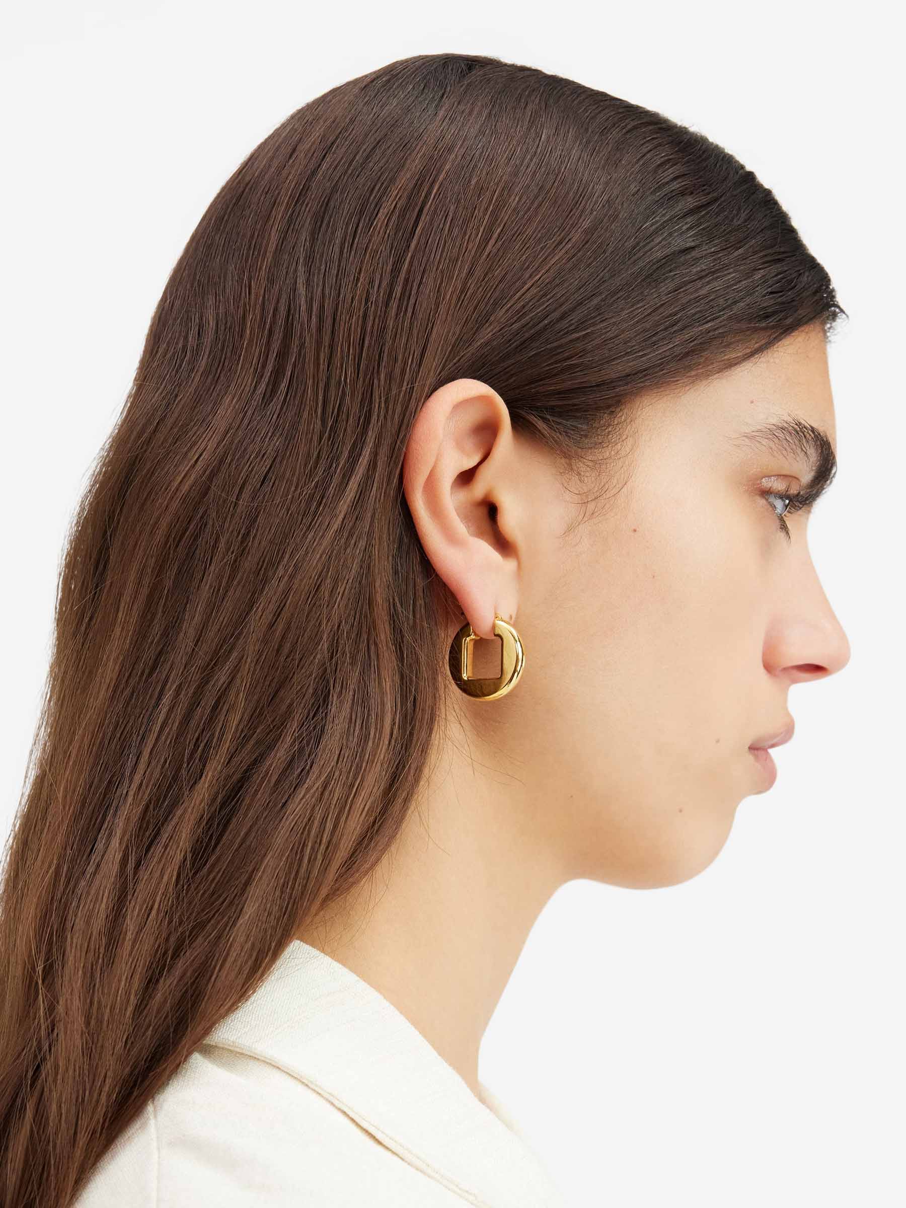 Jacquemus Les Boucles Rond Carre ピアス | ゴールドトーン | FARFETCH JP
