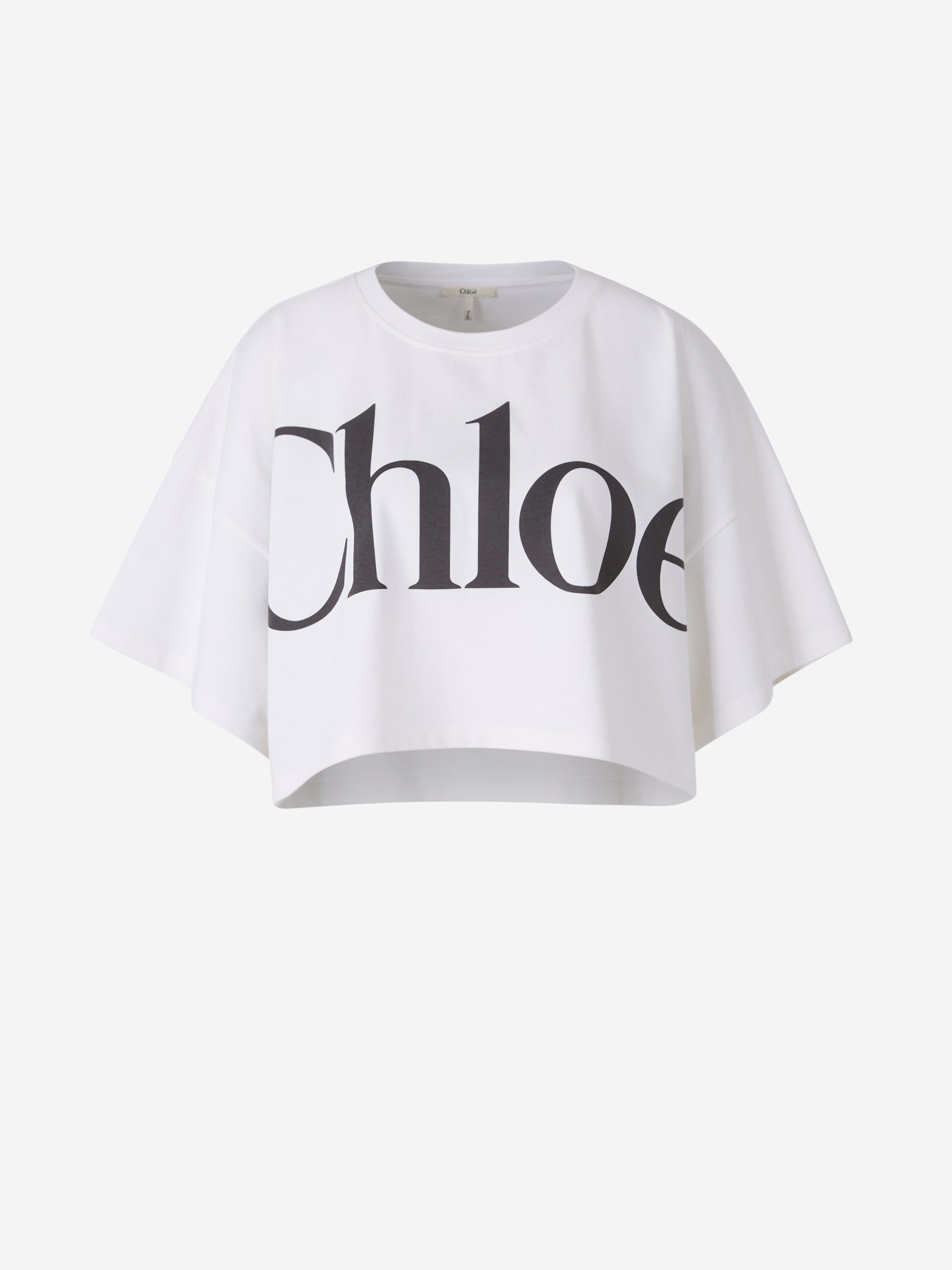 【関税&送料込み】ChloAC Logo Cotton Cropped T-Shirt Chloé – Cropped Cotton T-shirt Mujer 782-001583 01