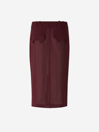 Saint Laurent Mujer Barcelona Falda Midi Seda color Burdeos sku 750-001534 01 - Foto 3