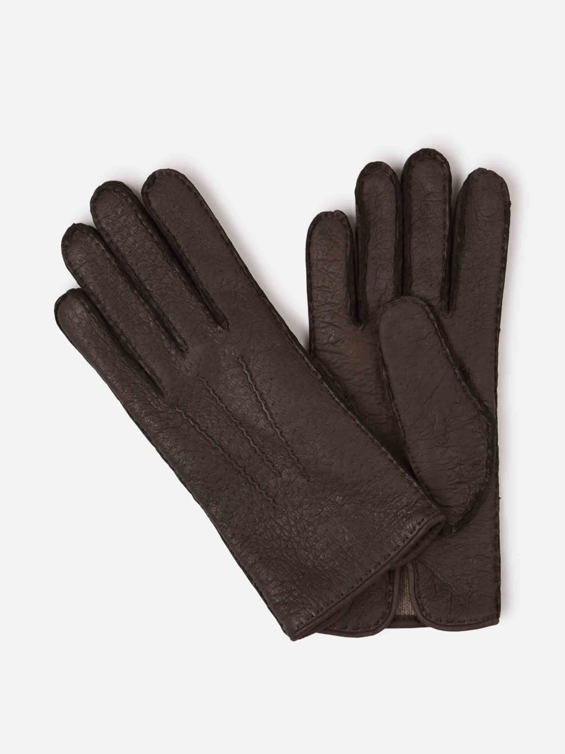 Santa Eulalia Hombre Barcelona Guantes Piel Granulada color Marrón Oscuro sku 680-000120 02 - Foto 1