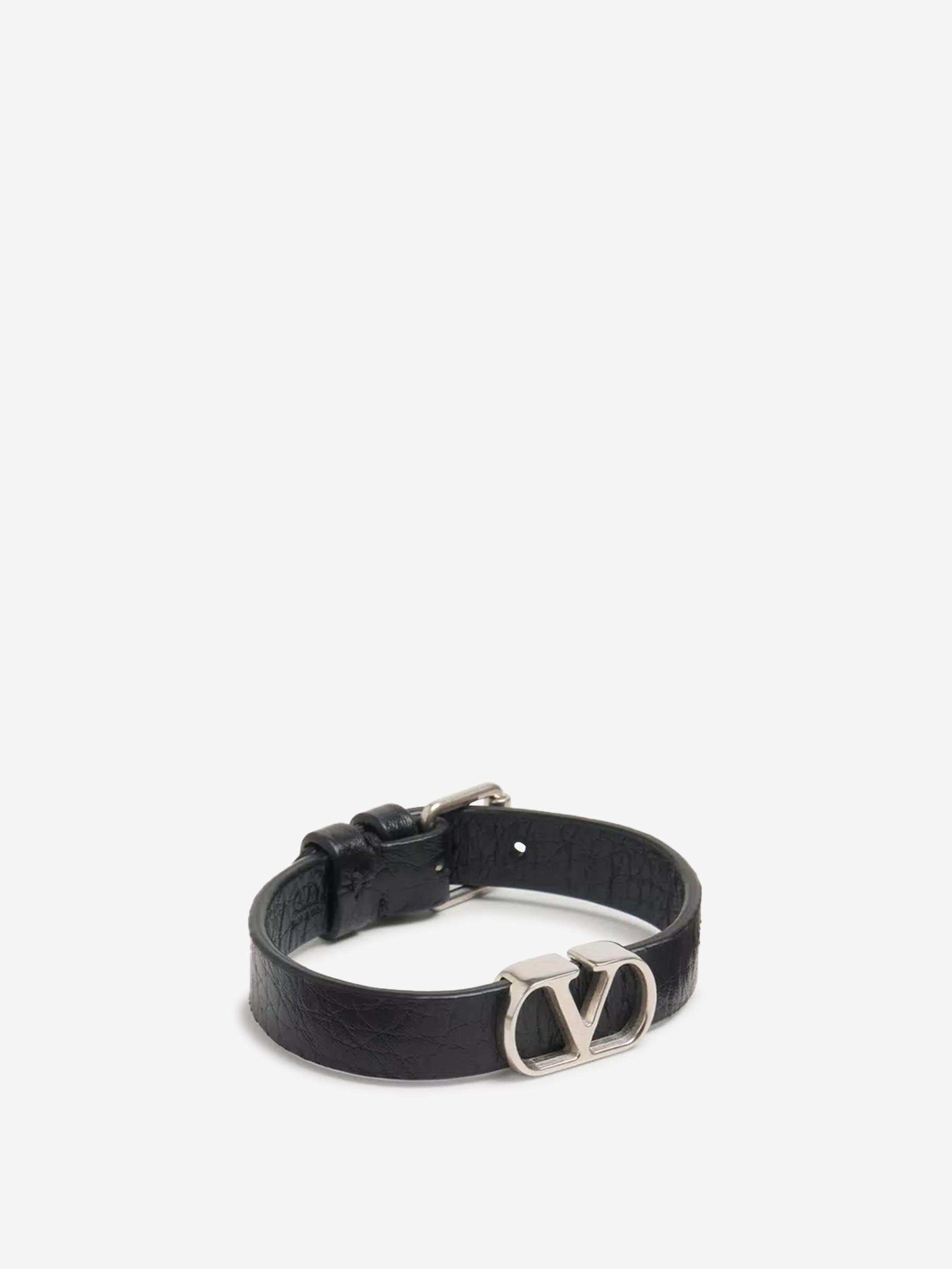 Valentino Garavani – Vlogo Leather Bracelet Hombre 682-000868 01