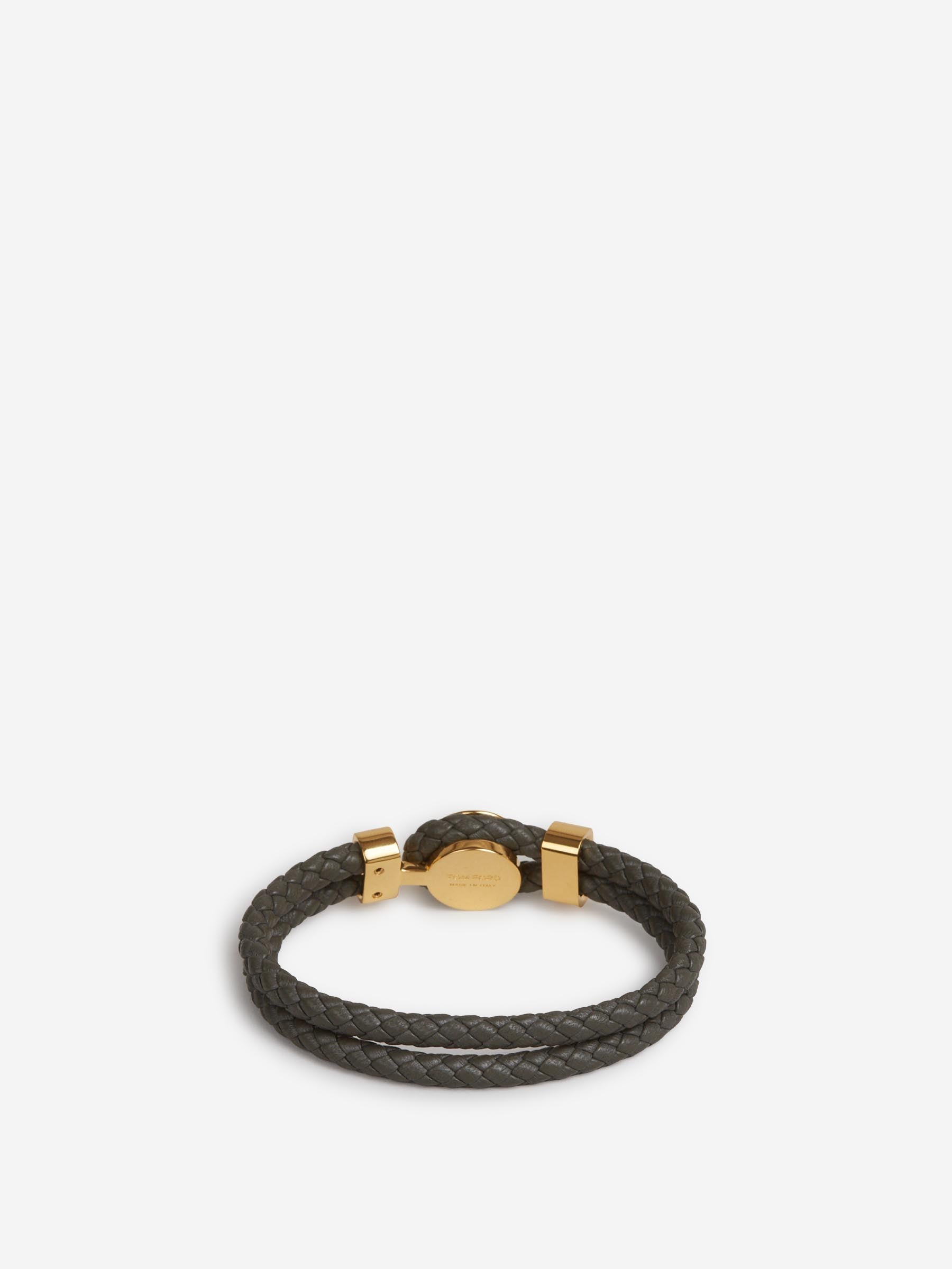 Tom Ford Hombre Barcelona Pulsera Piel Trenzada color Verde Jungla sku 682-000990 01 - Foto 2