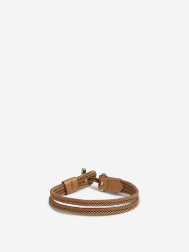 Tom Ford Hombre Barcelona Pulsera Trenzada Logo color Camel sku 682-001026 02 - Foto 1