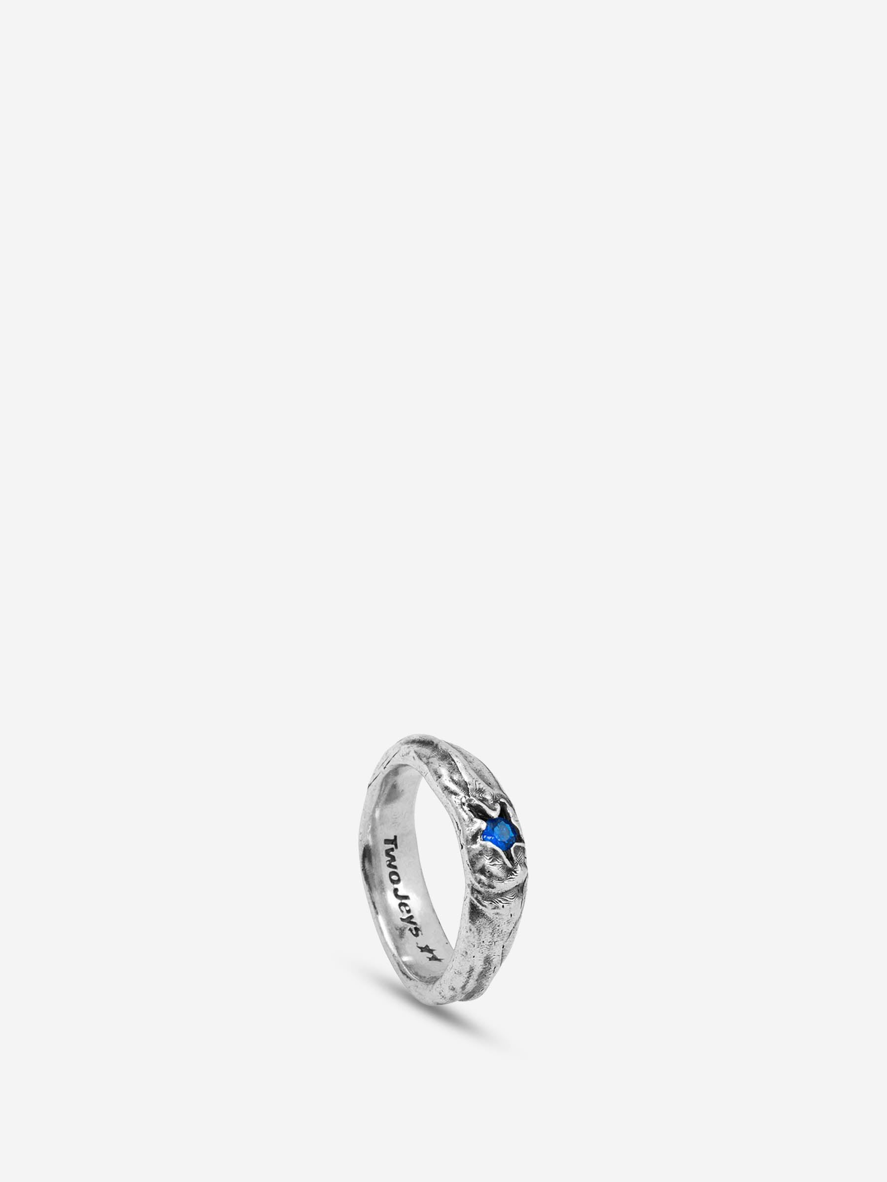Twojeys Hombre Barcelona Anillo Blue Stone color Plateado sku 684-000007 01 - Foto 1