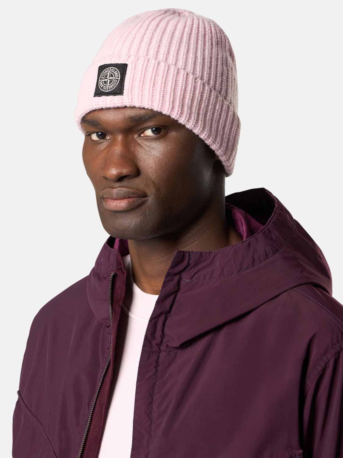 Stone Island Hombre Barcelona Gorro Punto Lana color Rosa sku 689-000012 03 - Foto 2