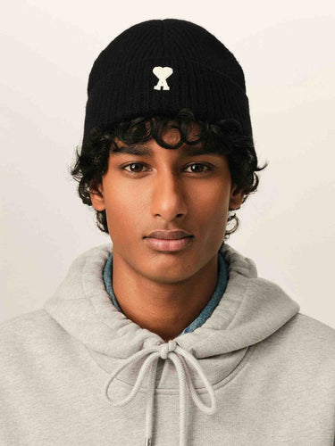 Ami Paris Hombre Barcelona Gorro Logo Lana color Negro sku 689-000043 03 - Foto 3