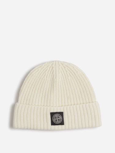 Stone Island Hombre Barcelona Gorro Canalé Logo color Marfil sku 689-000057 02 - Foto 1