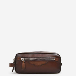 Santoni Hombre Barcelona Neceser Cremallera Piel color Marrón sku 690-000140 01 - Foto 1