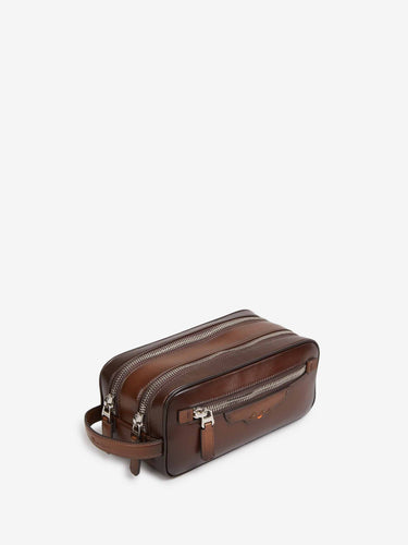 Santoni Hombre Barcelona Neceser Cremallera Piel color Marrón sku 690-000140 01 - Foto 2