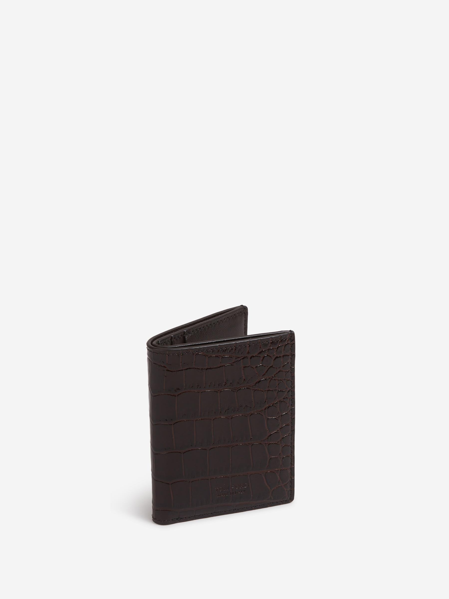 Tom Ford Hombre Barcelona Tarjetero Plegable Piel color Marrón Oscuro sku 691-001538 02 - Foto 2