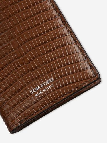 Tom Ford Hombre Barcelona Tarjetero Plegable Efecto Cocodrilo color Caramelo sku 691-001622 01 - Foto 5