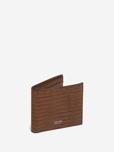 Tom Ford Hombre Barcelona Cartera Plegable Efecto Cocodrilo color Caramelo sku 691-001624 01 - Foto 2