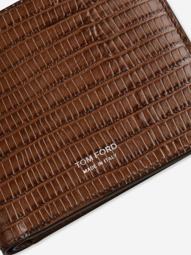 Tom Ford Hombre Barcelona Cartera Plegable Efecto Cocodrilo color Caramelo sku 691-001624 01 - Foto 5