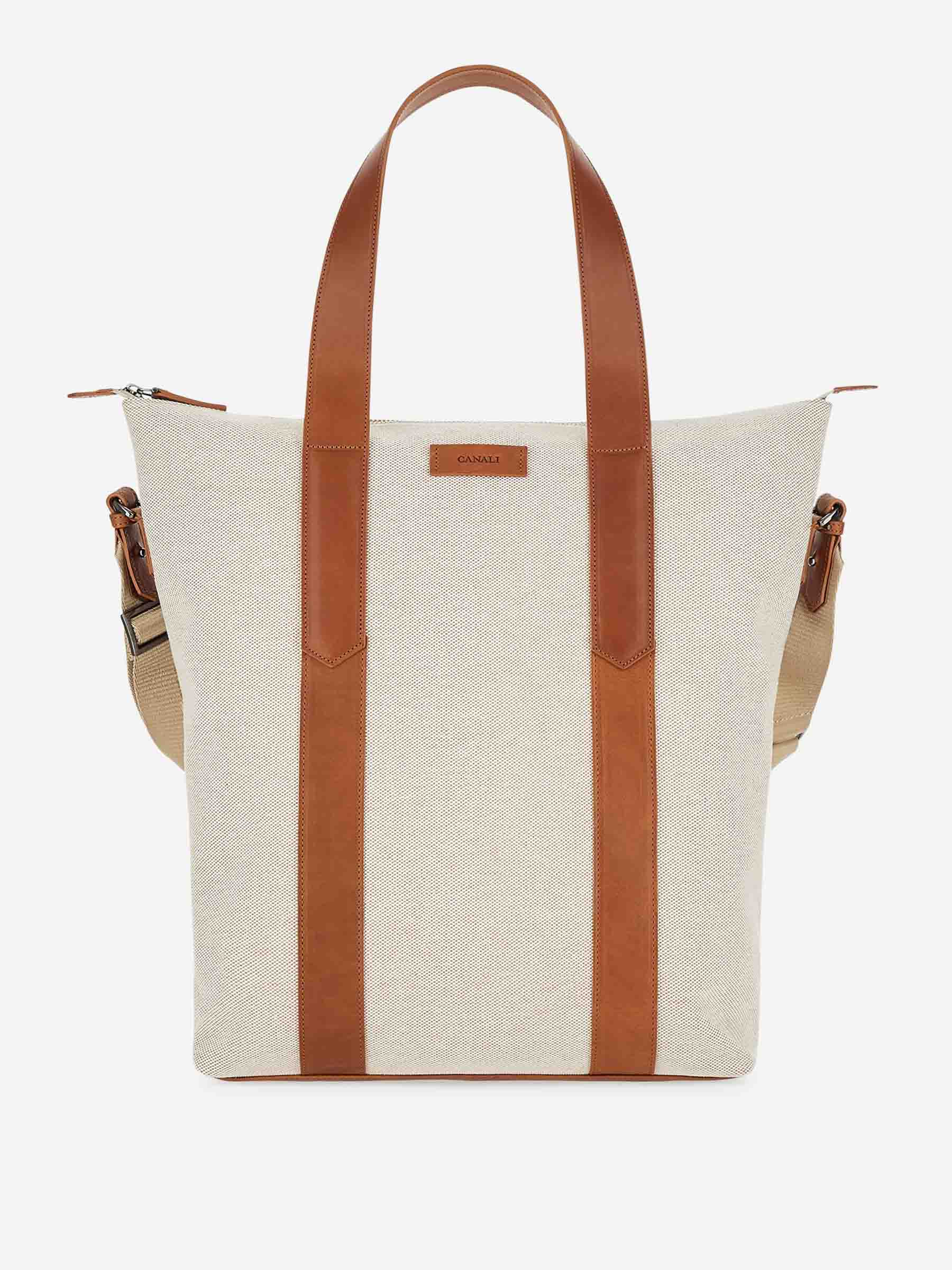 Canali Hombre Barcelona Bolso Tote Cremallera color Crema sku 692-001971 01 - Foto 1