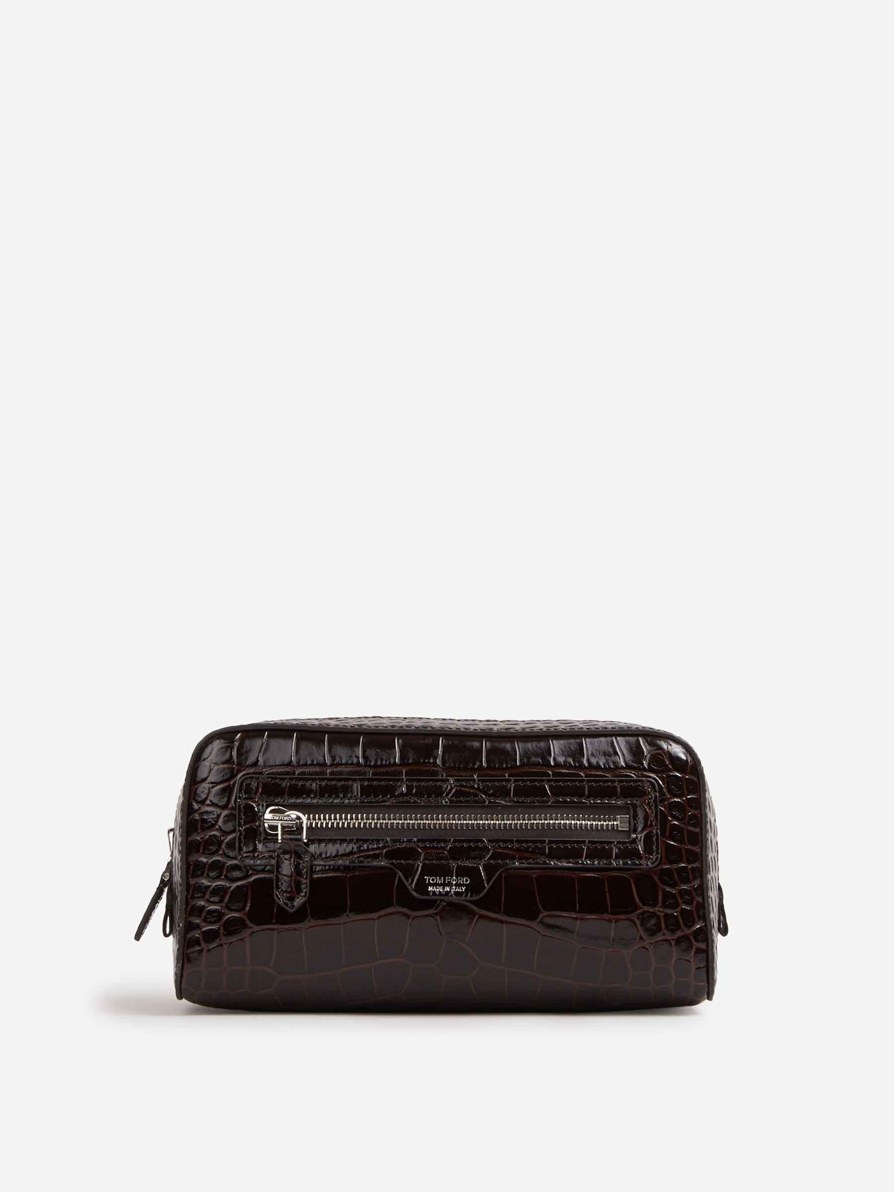 Tom Ford Hombre Barcelona Neceser Piel Cocodrilo color Marrón Oscuro sku 692-002058 01 - Foto 1