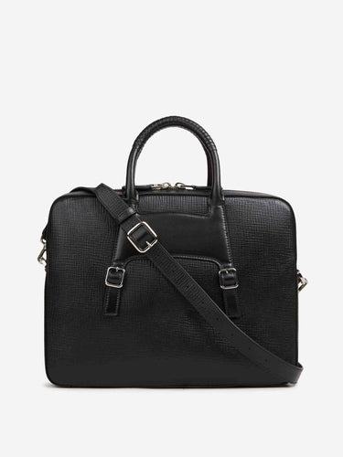 Santoni Hombre Barcelona Maletín Piel Gofrada color Negro sku 692-002063 01 - Foto 3