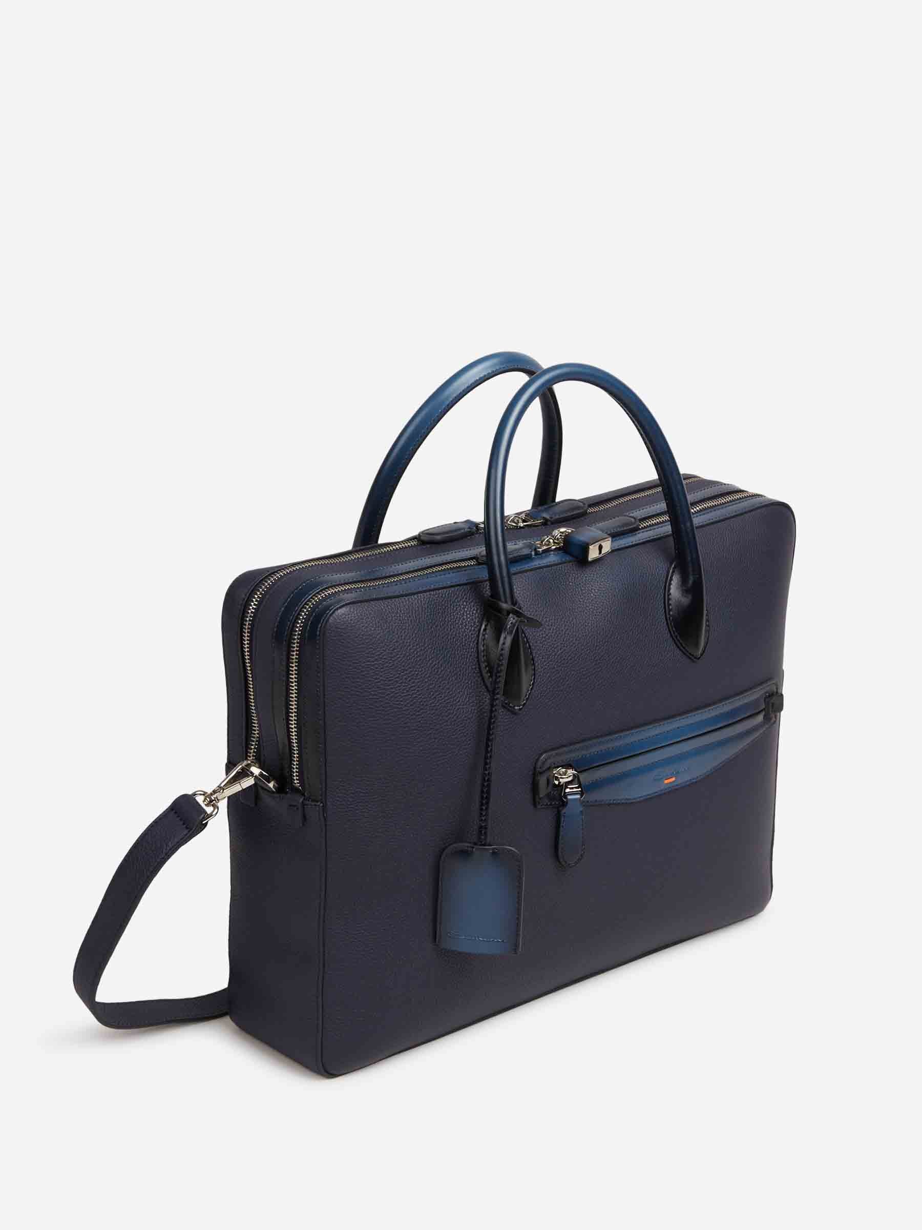 Santoni Hombre Barcelona Portadocumentos Piel color Azul Marino sku 692-002077 01 - Foto 2