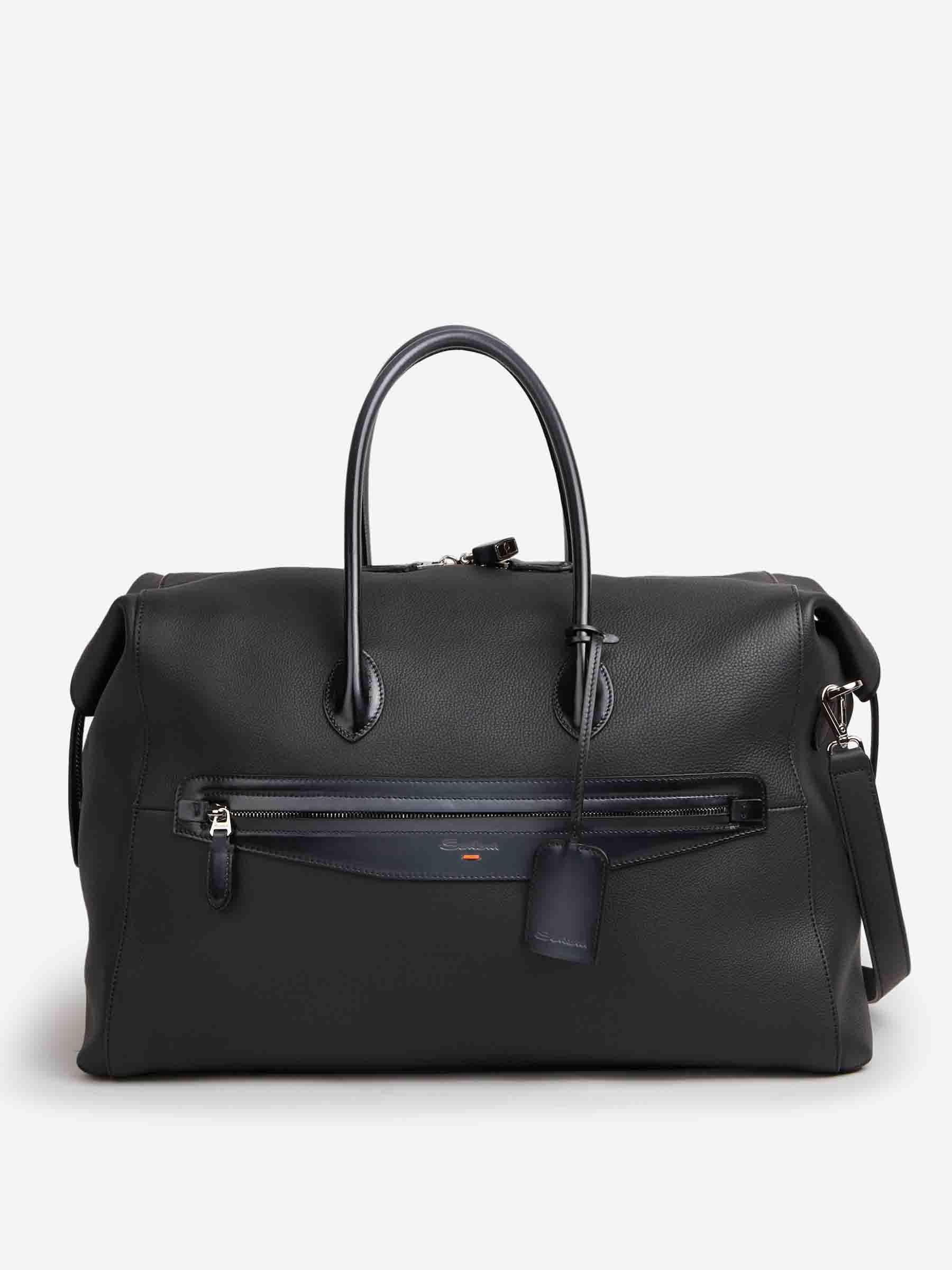 Santoni Hombre Barcelona Bolsa Viaje Piel color Negro sku 692-002078 01 - Foto 1